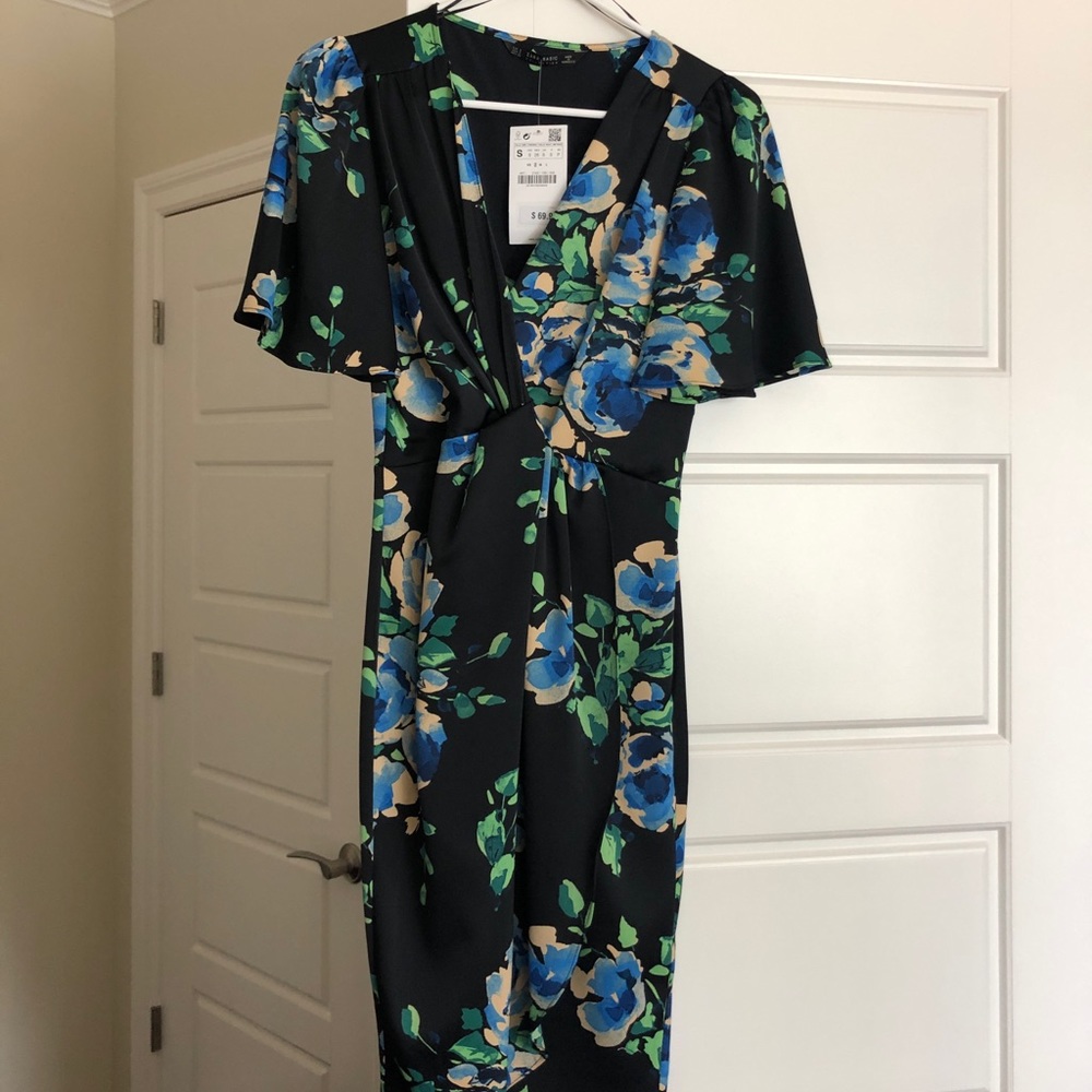Zara knotted floral print dress - Picture 4 of 7